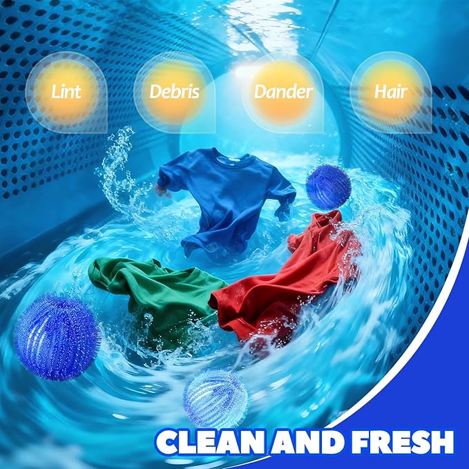 Pet Hair Remover for Laundry, Reusable Dog & Cat Hair Remover Tool, Effectively Removes Pet Hair, Lint and Dander from Bedding and Clothing, Suitable for Washing Machines, Dryers -12PCS