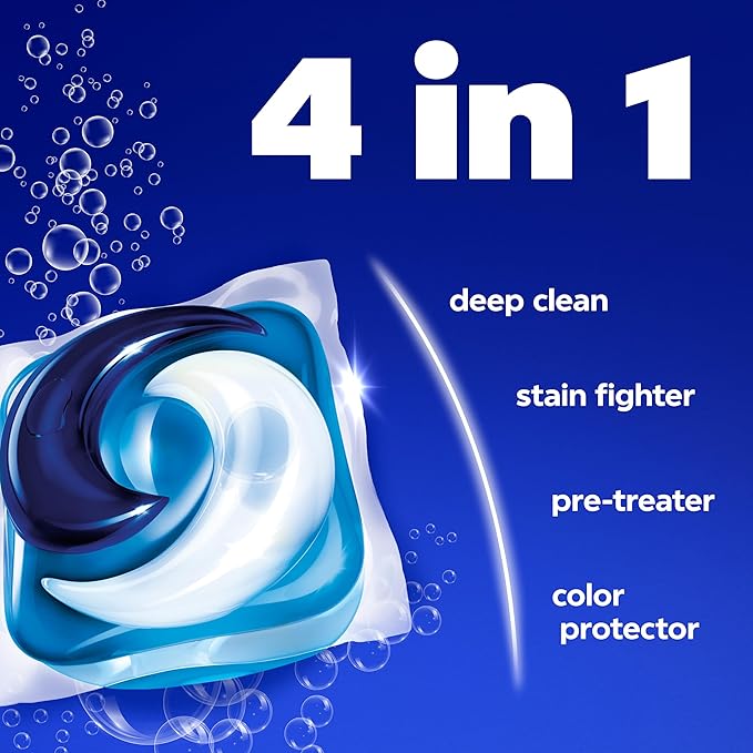 Tide 4-in-1 Ultra Oxi PODS Laundry Detergent Pacs, 85 Count, HE Compatible, Built in Pre-treater for Stains