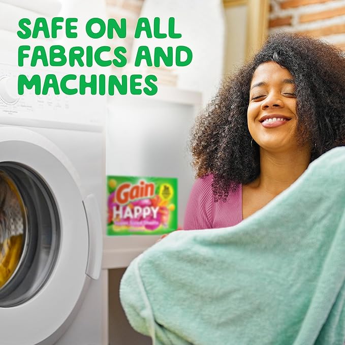Gain Super Sized Dryer Sheets, Laundry Fabric Softener, Happy, 130 Count