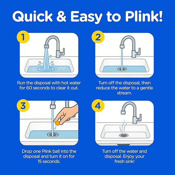 Compac Home Plink Garbage Disposal Cleaner and Deodorizer 60ct VALUE PACK - Orange