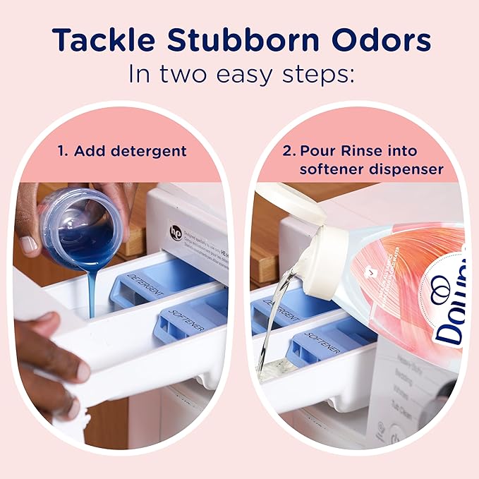 Downy Rinse Laundry Odor Remover, Spring Breeze Scent, 48 FL OZ, Fabric Softener and Laundry Odor Removal Rinse