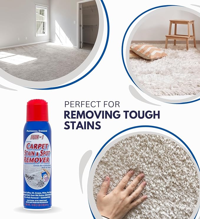 GROVE Lifter-1 Carpet Stain & Spot Remover Spray 18 oz Bundle with Microfiber Cloth - Effortless Carpet Stain Remover - Quick and Easy Carpet Cleaner Spray for Tough Stains - (4 Items)