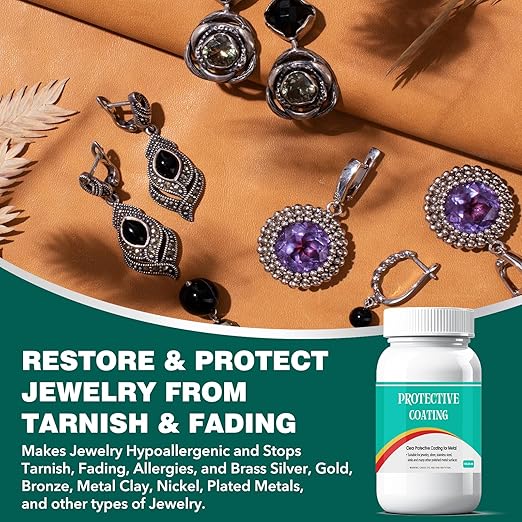 1 Oz. Clear, Protective Coating for Metal, Jewelry Coating, Jewelry Shield, Fast Drying Transparent After Curing, Long Lasting Protect Metal and Jewels from Wear, Rust