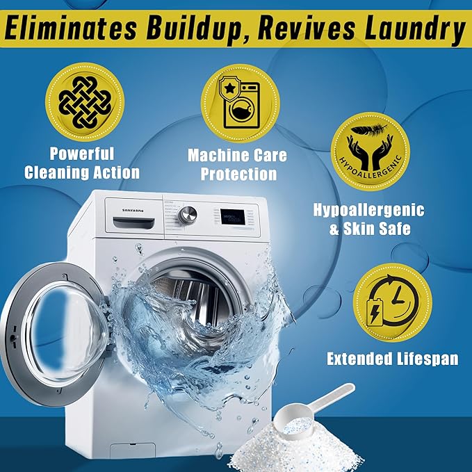 Washing Machine Cleaner Powder, 1Year Supply (24 Packs) for Front & Top Load Washers – Deep Cleaning, Odor Reduction, Residue-Free & Easy Use – Powder Cleaner for Washing Machines and Dishwasher Pods