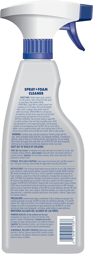 Bar Keepers Friend MORE Spray + Foam Multipurpose Cleaner (2 x 25.4 oz) & Dish Fish Dual Sponge for Bathroom, Kitchen & Outdoor Use on Stainless Steel, Aluminum, Brass, Tile, Ceramic, Porcelain & More