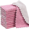 Rachan 11Pack Kitchen Dish Cloths, Reusable Dish Towels, Nonstick Oil Washable Fast Drying, Super Absorbent Coral Velvet Cleaning Cloths for Cleaning Tableware, Kitchen, Bathroom (Purple-grey10 x 6")
