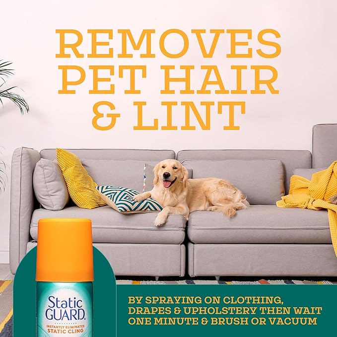 Static Guard Fabric Spray, Fresh Linen Scent, 1.4 Ounce Can