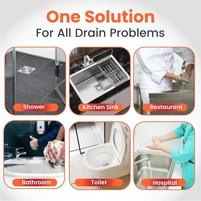 Liquiflo Hair Drain Clog Remover & Maintainer, Eliminates Odors & Biofilm, Odor-Free & Fumeless, Declogger for Hair, Grease & Organic Build up, Safe for All Piping