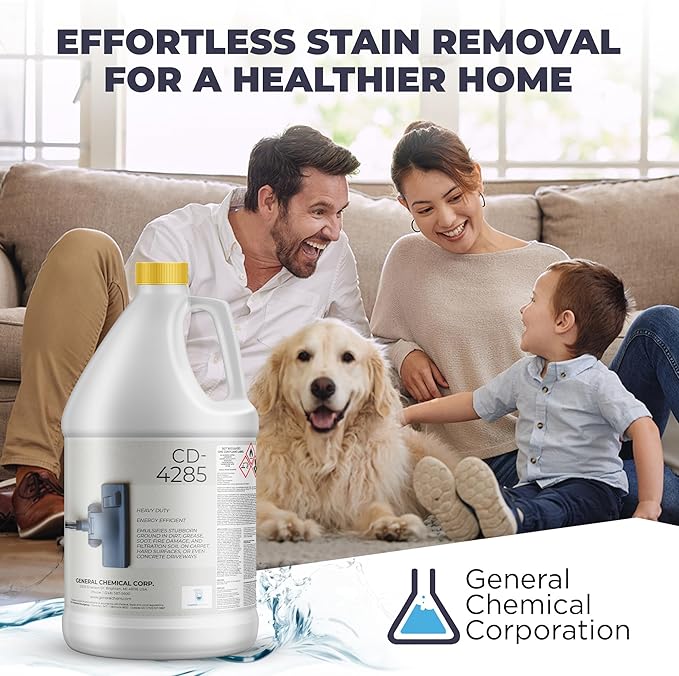 Heavy Duty Carpet Stain Remover CD 4285 - Carpet's Multi-Purpose and Powerful Liquid Solution, Though Cleaning Formula For Homeowners, Pet-owners, Offices and Many More - 1 Gallon Case