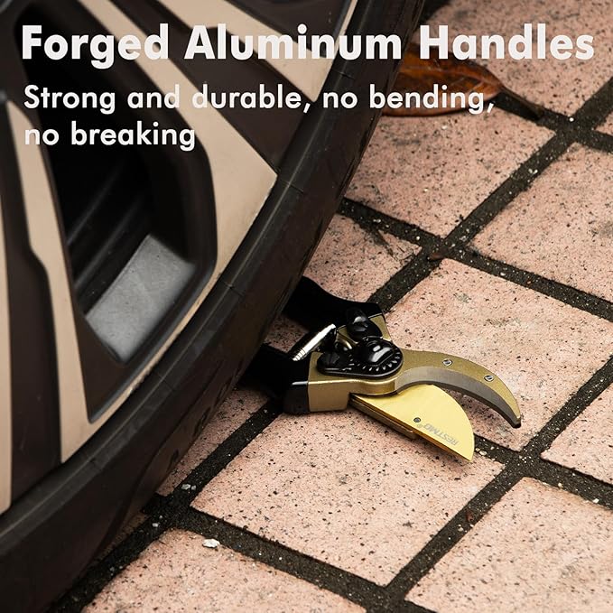RESTMO 8.6" Professional Pruning Shears, Premium Titanium SKS5 Steel Blade for Long-Lasting Sharpness, Forged Aluminum Handles for Durability, Bypass Pruners for Gardening, Clippers & Scissor Tool