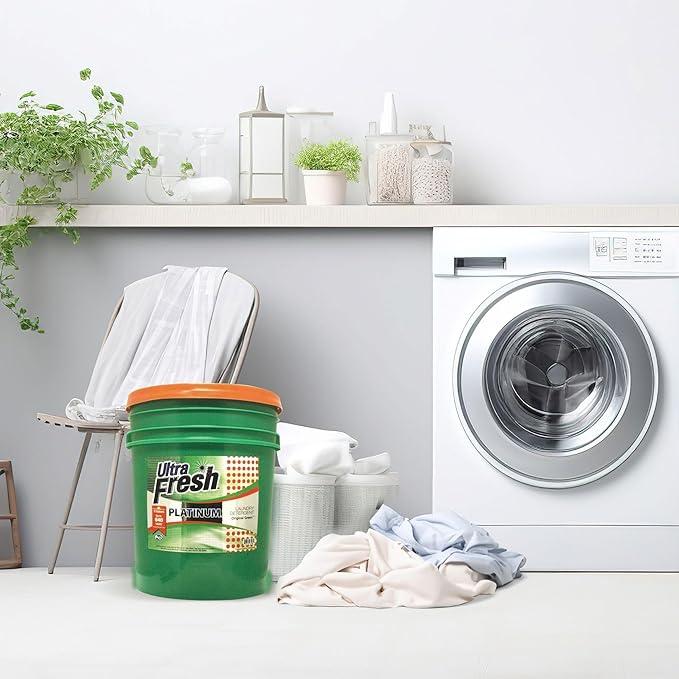 Ultra Fresh 3X Platinum 5 Gallon Laundry Detergent Liquid for All Machine Types with Easy Dispensing Pump, Up to 640 Loads, Original Green (6 Pack)