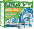 Washing Machine Cleaner Tablets 12 Pack - Deep Cleaning Tablets for HE Front & Top Load Washers, Septic Safe, Eco-Friendly, Removes Residue & Odors