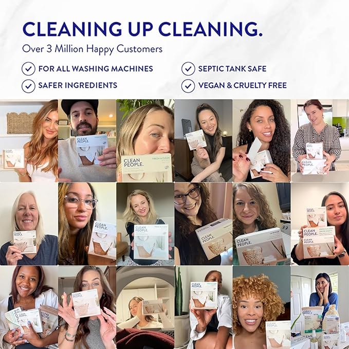 The Clean People Laundry Detergent Sheets - Laundry Soap - Ultra Concentrated, Recyclable Packaging, Stain Fighting - Fresh Scent, 32 Pack