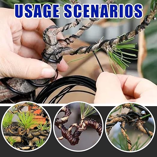 Glarks 5 Rolls Bonsai Wires Kit, 2mm 3mm 0.8mm 1mm 1.5mm Aluminum Bonsai Training Wire Tree Branches with Wire Cutter, 82 Feet Anodized Aluminum Set for Holding Bonsai Branches Small Trunks