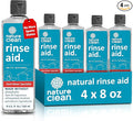 Nature Clean Dishwasher Rinse Aid Liquid, Non Toxic Natural Formula, Spot Free Shine for Glasses & Dishes, Hard Water Stain Remover, Dishwasher Drying Agent, 8 oz/250 ml Pack of 4