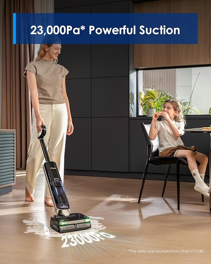 Tineco Floor ONE S9 Master Wet Dry Vacuum Cleaner, ThermoBlast Tech & Hot Water Vacuum Mop, 23kPa Suction, 65 Min Runtime, 185°F Flashdry, 3.9inch Ultra-Slim Stretch Mop