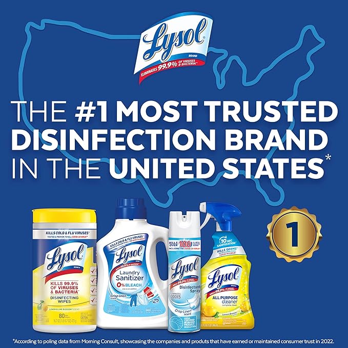 Lysol All Purpose Cleaner Spray, Multi-Purpose Disinfecting Spray, Kitchen & Bathroom Cleaner, Mango & Hibiscus Scent, 32 Fl Oz (Pack of 2)