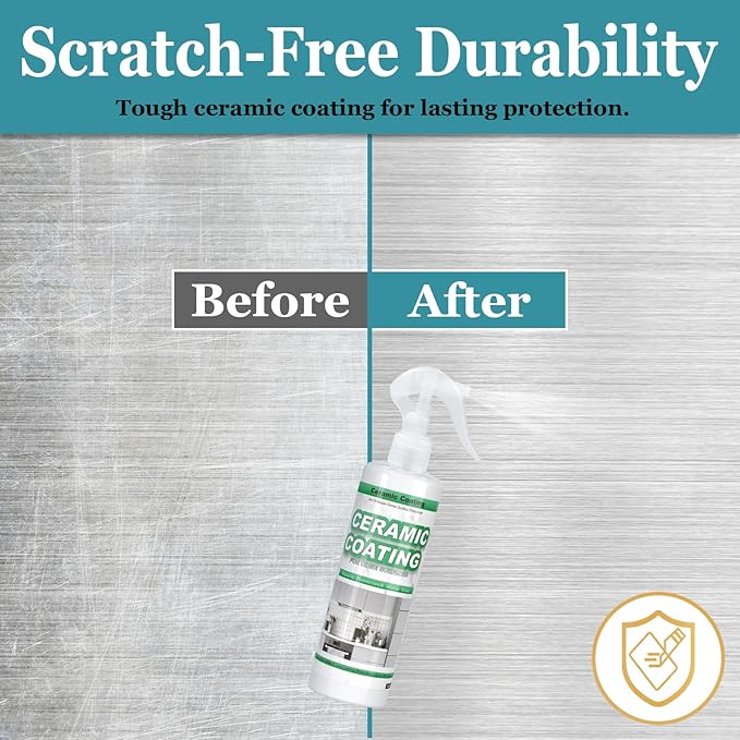 Stainless Steel Coating, 256ML Ceramic Coating for Stainless Steel, Anti Fingerprint Spray, Cerami Coat for Appliances, Stain Resistant, for Appliances, Glass, Tile