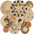 Tatuo 11 Pcs Boho Wall Basket Decor Bulrush Woven Wall Hanging Art Round Farmhouse Rustic Handmade Wicker for Summer Home, Bedroom, Living Room, Kitchen Decorations, Multi Sizes(Artistic)