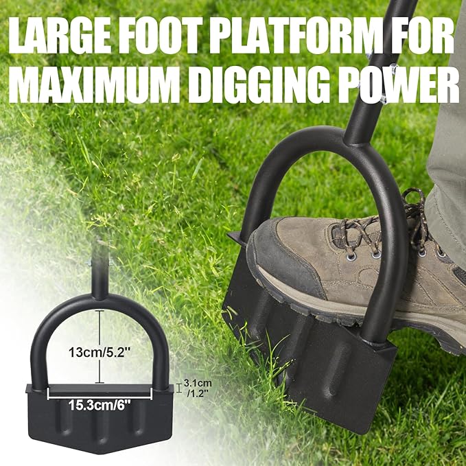 Edger Lawn Tool 41.8” Manual Lawn Edger with Ergonomic T-Grip & Wide Footplate Metal Half Moon Grass Edgers for Garden Yard Landscaping Maintenance