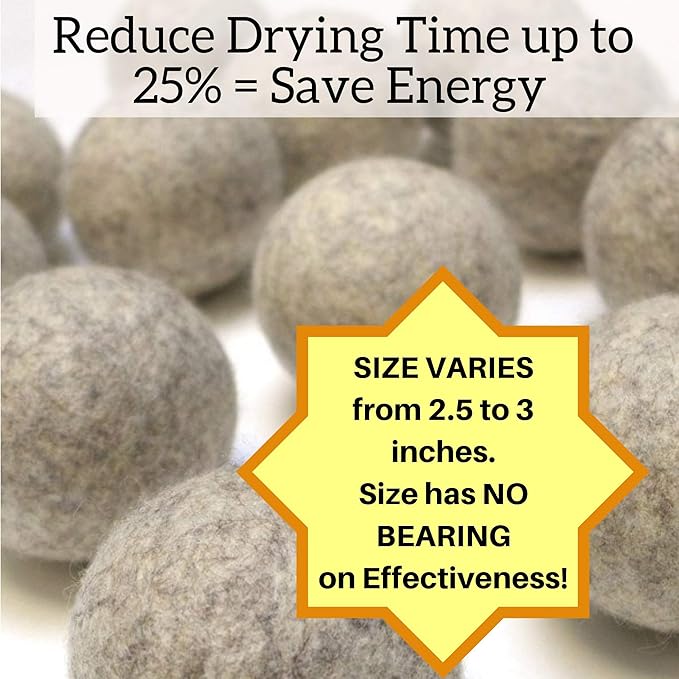 100% Natural Alpaca Dryer Balls | Organic Fabric Softener | Static Reducer | Hypoallergenic | Sustainable | Toxin Free | Handmade in USA | Reusable
