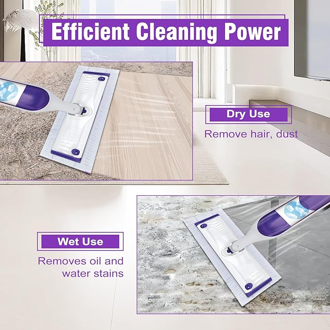 60 Pack Power Mop Refill Pads for Swiffer Power Mop, Disposable Swifter Wet Pad Refills for Swiffer, Replacement Spray Wet Pads Refills for Multi-Surface&Wood Floor Cleaning