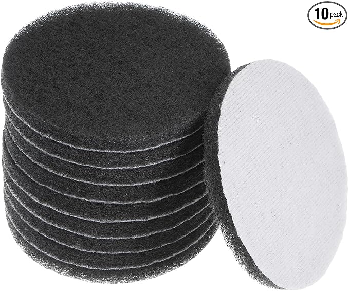 HARFINGTON 10pcs Drill Power Brush 5 inch Tile Scrubber Scouring Pads Grey Scrubber Pads for Bathroom Kitchen Household Cleaning