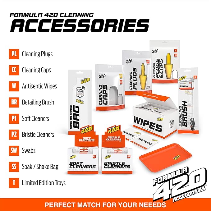 Formula 420 Bundle Pack : 1 Bottle ALL NATURAL Pipe Cleaner - Cleans - Glass, Pyrex, Metal, Ceramic 16 oz, 1 Bottle Soak-N-Rinse 16 oz & 1 Bottle Formula 710 Advanced Cleaner