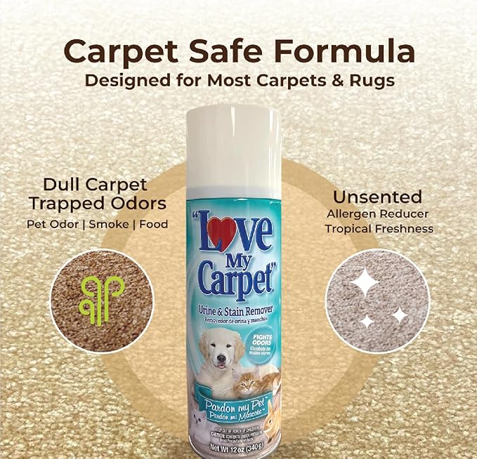 Love My Carpet Pet Special Heavy Foam,Carpet Cleaner,Urine,Pet Stain And Odor Remover,Carpet Cleaner Solution,6 Pack Of 12oz