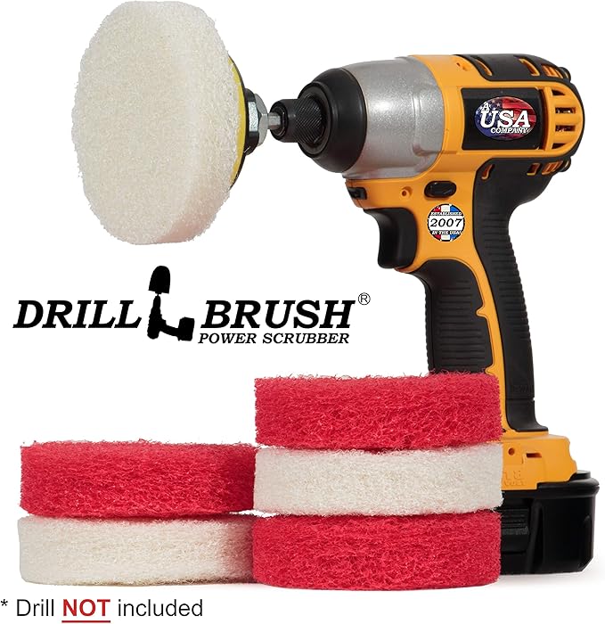 Bathroom - Cleaning Supplies - Drill Brush Power Scrubber Pads - Shower Cleaner - Bathtub - Bath Mat - Bathroom Sink - Tile Cleaner - Baseboard Cleaner - Vinyl Flooring - Hard Water Stain Remover