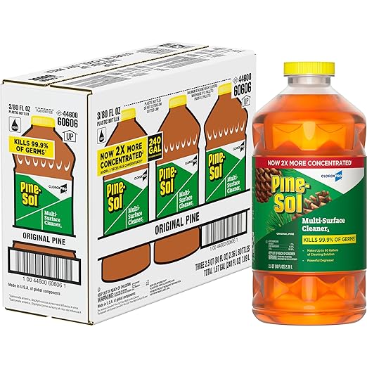 CloroxPro Pine-Sol Multi-Surface Cleaner, All Purpose Cleaner, Original Pine, 80 Fluid Ounces, Pack of 3 (60606) (Package May vary)