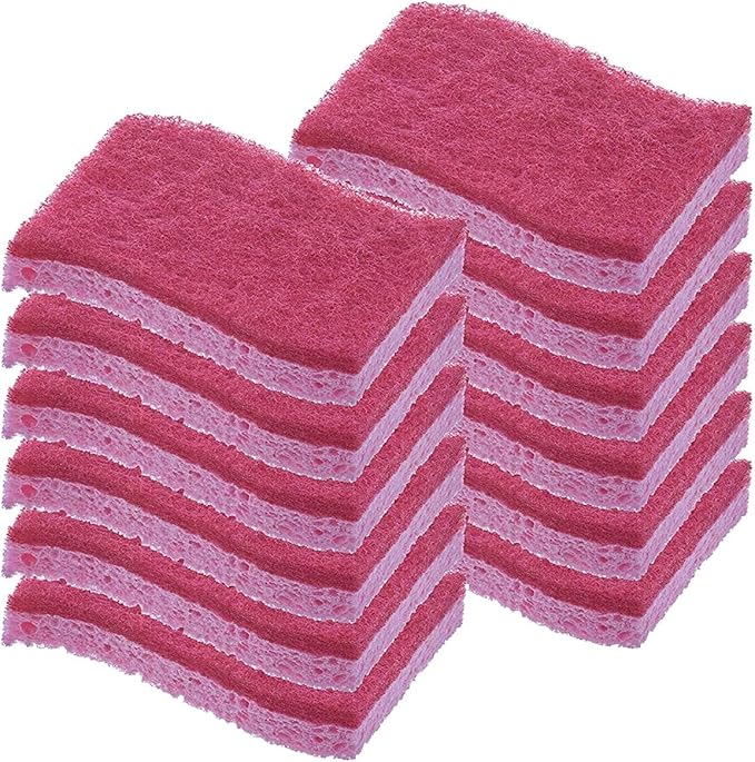 Kitchen Sponges for Washing Dishes, Non-Scratch Cellulose Dish Scrub Sponges, Cleaning Sponges for Household Use, Safe Cleaning Products, Kitchen Sponges Pack of 12, by Superio