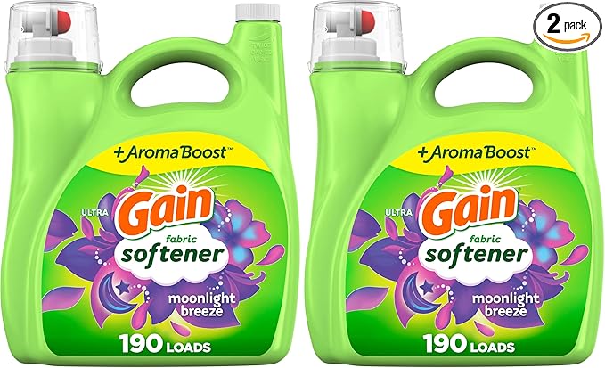 Gain Liquid Fabric Softener, Moonlight Breeze | 190 Loads | 140 fl oz | Pack of 2