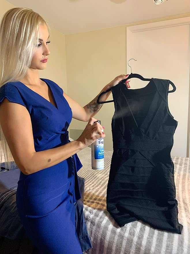 Spray Fresh Fabric Refresher - Deodorizer & Freshener for Clothing, Bedding, Luggage, Furniture & More - Eliminates Smoke Smell & Other Pesky Odors - Helps Prevent Fabric from Wrinkling (Baby Powder)