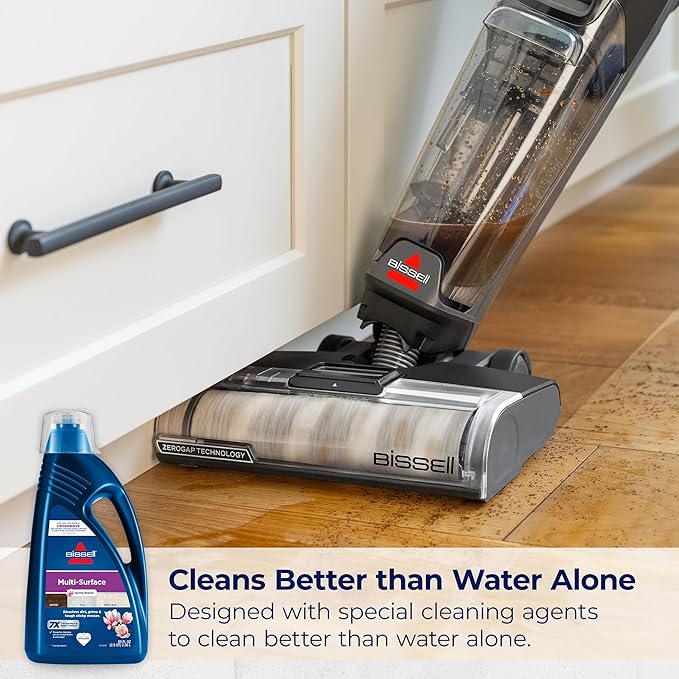 Bissell Multi-Surface Solution,for use in CrossWave and Other Leading Hard Surface and Area Rug Cleaners,80oz,Dissolves Dirt,Grime,and-Tough Sticky Messes,(Pack of 2)