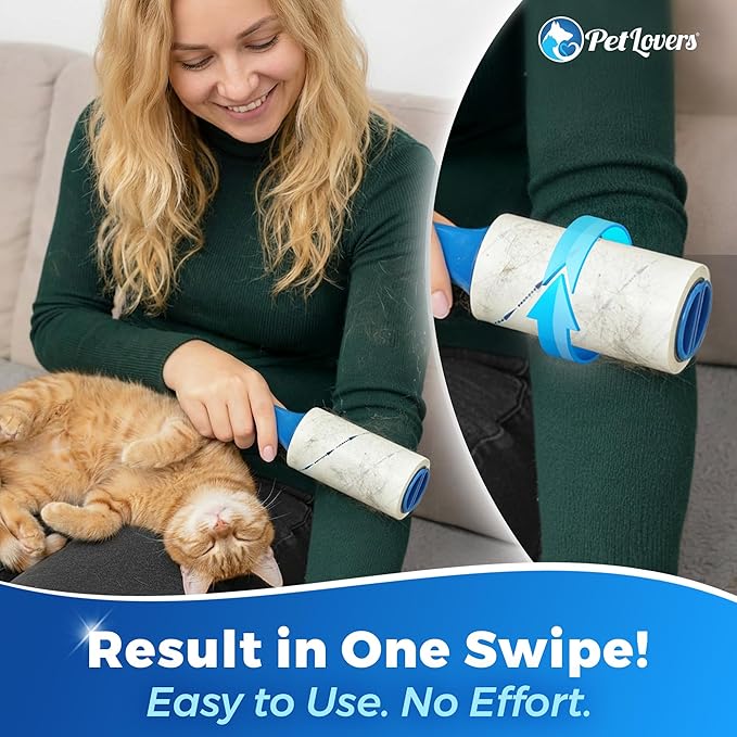 PetLovers Extra Sticky Lint Roller Value Set 270 Sheets for Pet Hair Removal and Clothes, Dog and Cat Lint Remover, 3 Pack