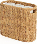 ELONG HOME Toilet Paper Storage for 9 Rolls, Water Hyacinth Wicker Toilet Paper Storage Holder, Toilet Paper Basket with Built-in Handles