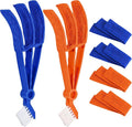 2 in 1 Window Blind Cleaner Duster Tool,Dual Brush Head,with 4 Removable and Washable Microfiber Sleeves, Shutter Cleaner Brush,Air Conditioner Keyboard Fan Duster Dirt Housekeeping Cleaner