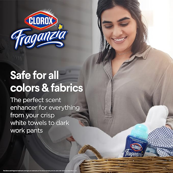 Clorox Fraganzia Laundry Scent Booster Crystals, In-Wash Fragrance Beads for Fresh-Smelling Clothes & Linens, Safe for All Fabrics & Colors, Easy-Pour Bottle, Ocean Scent, 18 Oz, 2 Pack