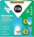 STEM Insect Trap - Indoor Fruit Fly & Gnat Pest Control for House, Home and Kitchen, Attracts & Traps Flying Bugs, Soft Blue Light - Includes 2 Plug-In Devices & 2 Cartridges