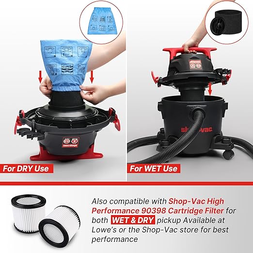 Shop-Vac 5430112 Wet/Dry Vacuum, 4 Gallon, 4 Peak HP, 1-1/4 Inch Diameter x 6 Foot Hose, 10 Foot Cord, Ideal for Jobsite, Garage, Workshop & Home