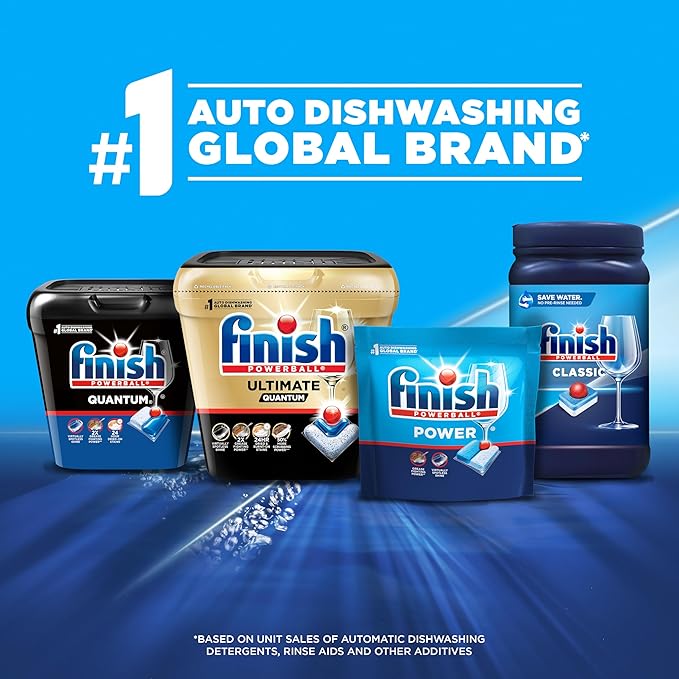 Finish Classic Dishwasher Pods, No Pre-Rinse Dishwasher Detergent Soap For Clean & Shine everyday with grease fighting Power, 84 count