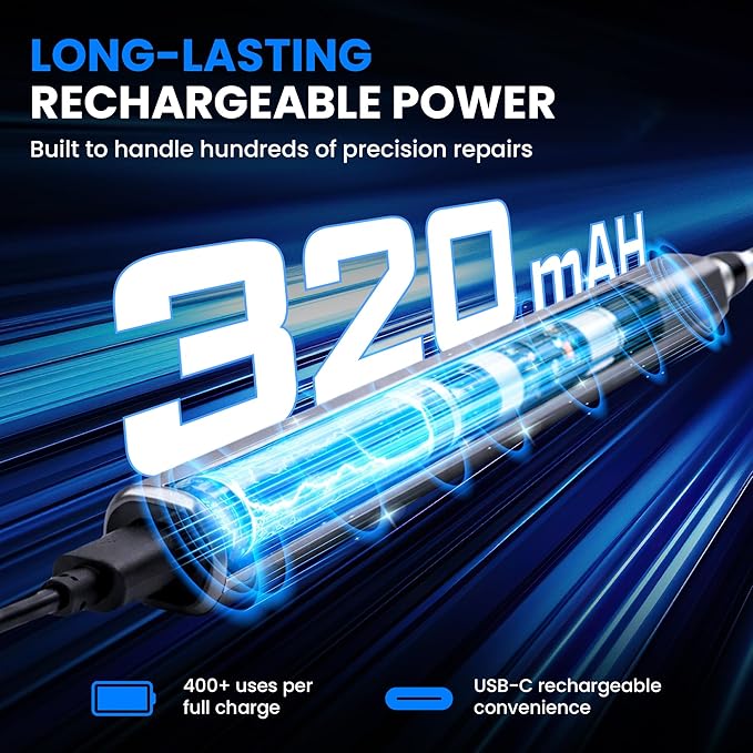 Precision Electric Screwdriver Set - USB Rechargeable Mini Screw Driver with LED Light, 60 Magnetic Bits, 2 Speed Settings, Carry Case - Tool Kit for Electronics, Laptop, Phone, Watch, Glasses
