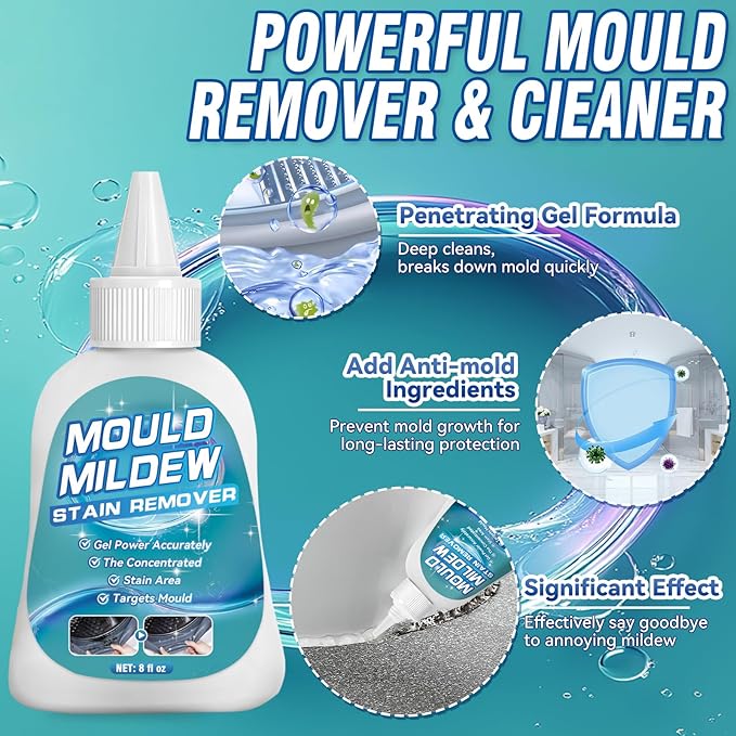Bondtech Home Stain Remover Gel, 8 Fl Oz Heavy Duty Stain Cleaner for Washing Machine Seal, All-Purpose Cleaning for Bathroom, Grout, Shower, Kitchen, Wall