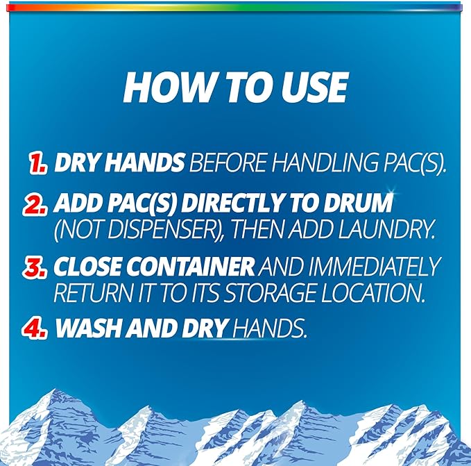 Purex Fresh Mountain Breeze Laundry Detergent Pacs, 66 Count, Pre Measured Pacs