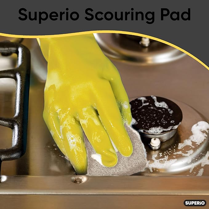Natural scouring Pad Non-Scratching Natural Sisal Plant Based Scrubber Non-Scratch Cleaning Scrub Pads, Eco-Friendly Reusable Kitchen Scrubbing Pad Pack of 3, By Superio