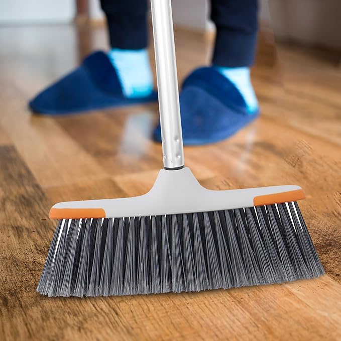 Superio Lightweight Essential Household Broom with Metal 3-Part Handle Indoor and Outdoor Use
