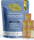 Gren Multi Surface Cleaner, all purpose cleaner refill Tablets, animal friendly cleaning products, all purpose cleaner concentrate, kitchen degreaser cleaner, non toxic cleaning spray, 5 Count
