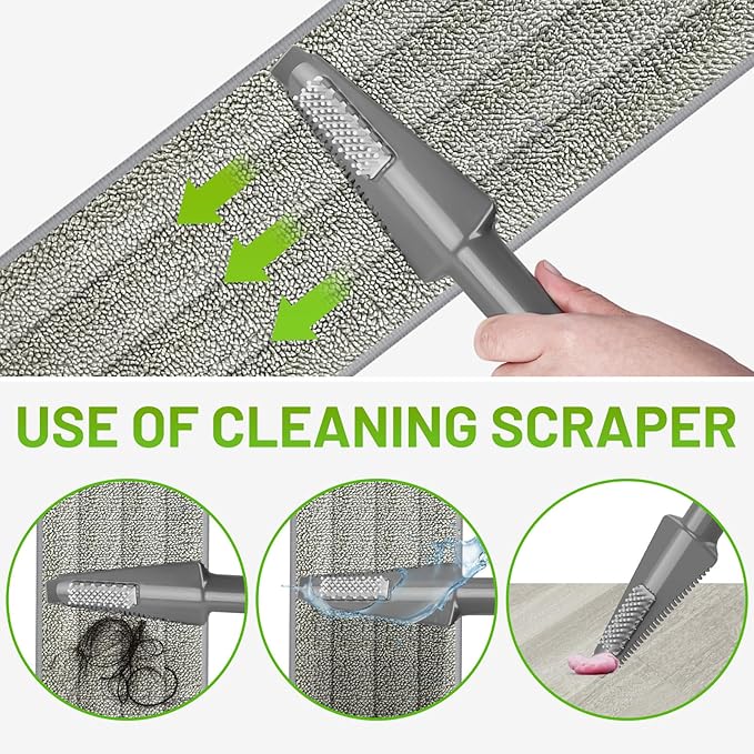 Spray Mop for Floor Cleaning - Wet Dry Hardwood Floor Mops with 3 Microfiber Washable Pads for Swiffer Powermop - Flat Mop with Sprayer for Tile Wood Laminate Vinyl Marble Kitchen