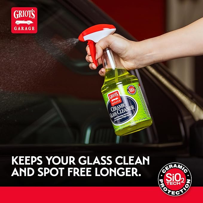 Griot's Garage Ceramic Glass Cleaner Spray for Car Windows, Windshields, Mirrors and Home Use, Cleans and Protects, Streak-Free, 10835, 22oz